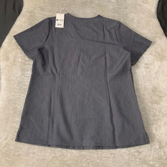New Figs Gray Intersect Ent Short Sleeve Nursing Shirt Size Medium - Picture 2 of 6